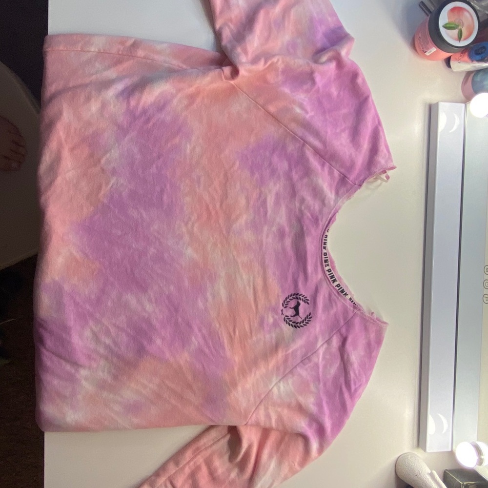 VS PINK oversized tie dye crew neck